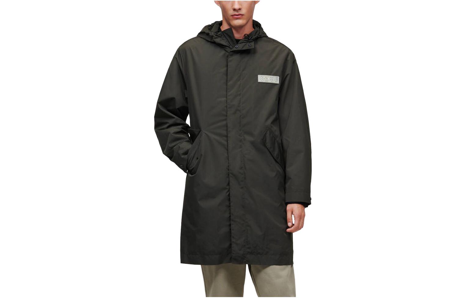 Karl Lagerfeld SS23 Green Logo Print Long-Sleeve Jacket for Men 230M1580606