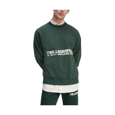 Karl Lagerfeld SS23 Green Logo Print Long Sleeve Sweatshirt 235M1815435