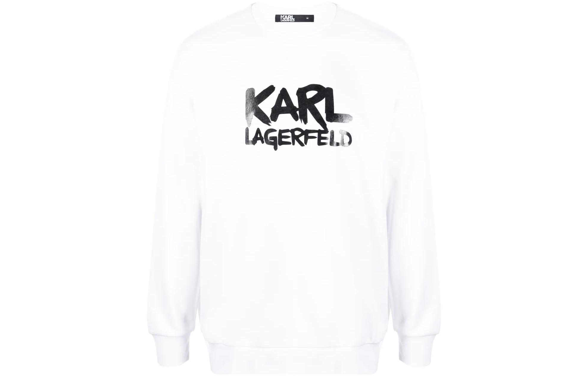 Karl Lagerfeld SS23 Letter Graphic Long Sleeve Sweatshirt White 70528053190010