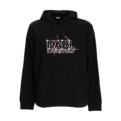 Karl Lagerfeld SS23 Letter Logo Print Black Hoodie for Men 705082531900340