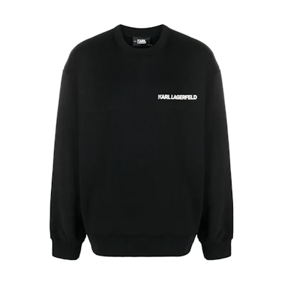 Karl Lagerfeld SS23 Logo Cartoon Print Black Long Sleeve Sweatshirt Mens 236M1800999