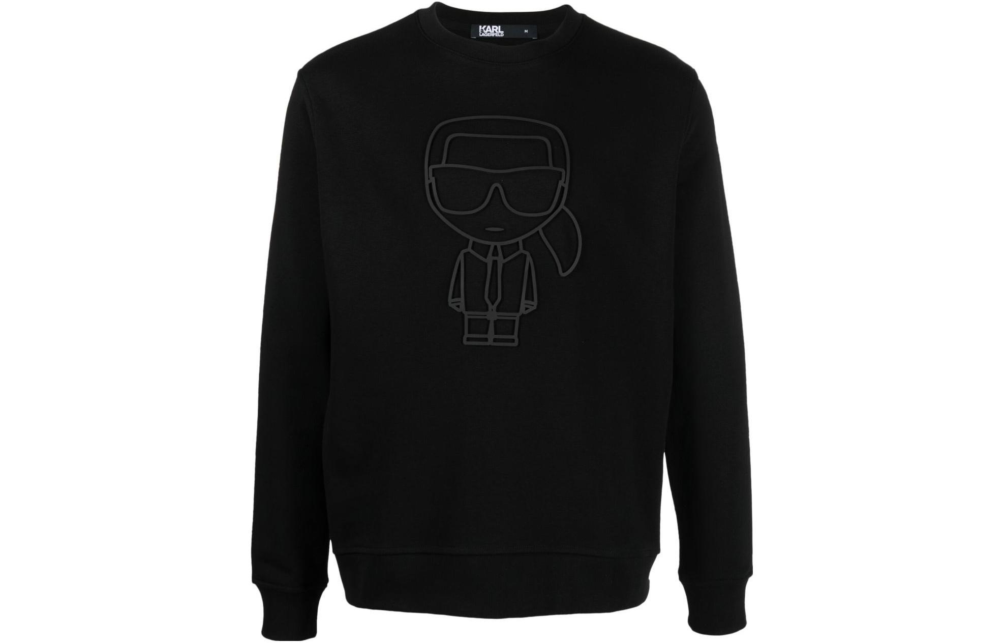 Karl Lagerfeld SS23 Logo Graphic Crewneck Sweatshirt Black 705089521900990