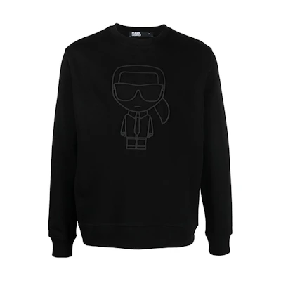 Karl Lagerfeld SS23 Logo Graphic Crewneck Sweatshirt Black 705089521900990