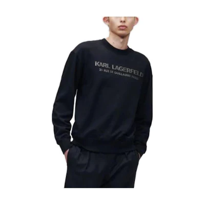 Karl Lagerfeld SS23 Logo Print Crewneck Sweatshirt Black 221M1803999