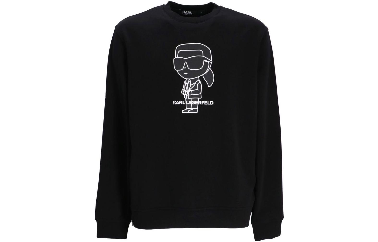 Karl Lagerfeld SS23 Logo Print Crewneck Sweatshirt Black 705089531900990