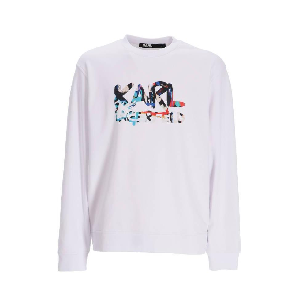 Karl Lagerfeld SS23 Logo Print Crewneck Sweatshirt White - 705400531900-10