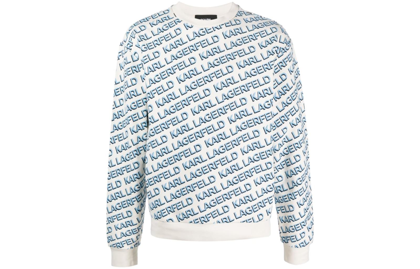 Karl Lagerfeld SS23 Logo Print Crewneck Sweatshirt Blue - 231M1808Q40
