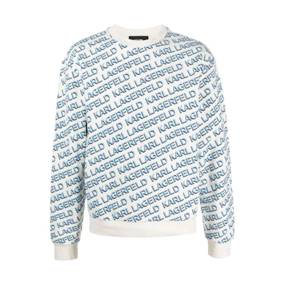 Karl Lagerfeld SS23 Logo Print Crewneck Sweatshirt Blue - 231M1808Q40