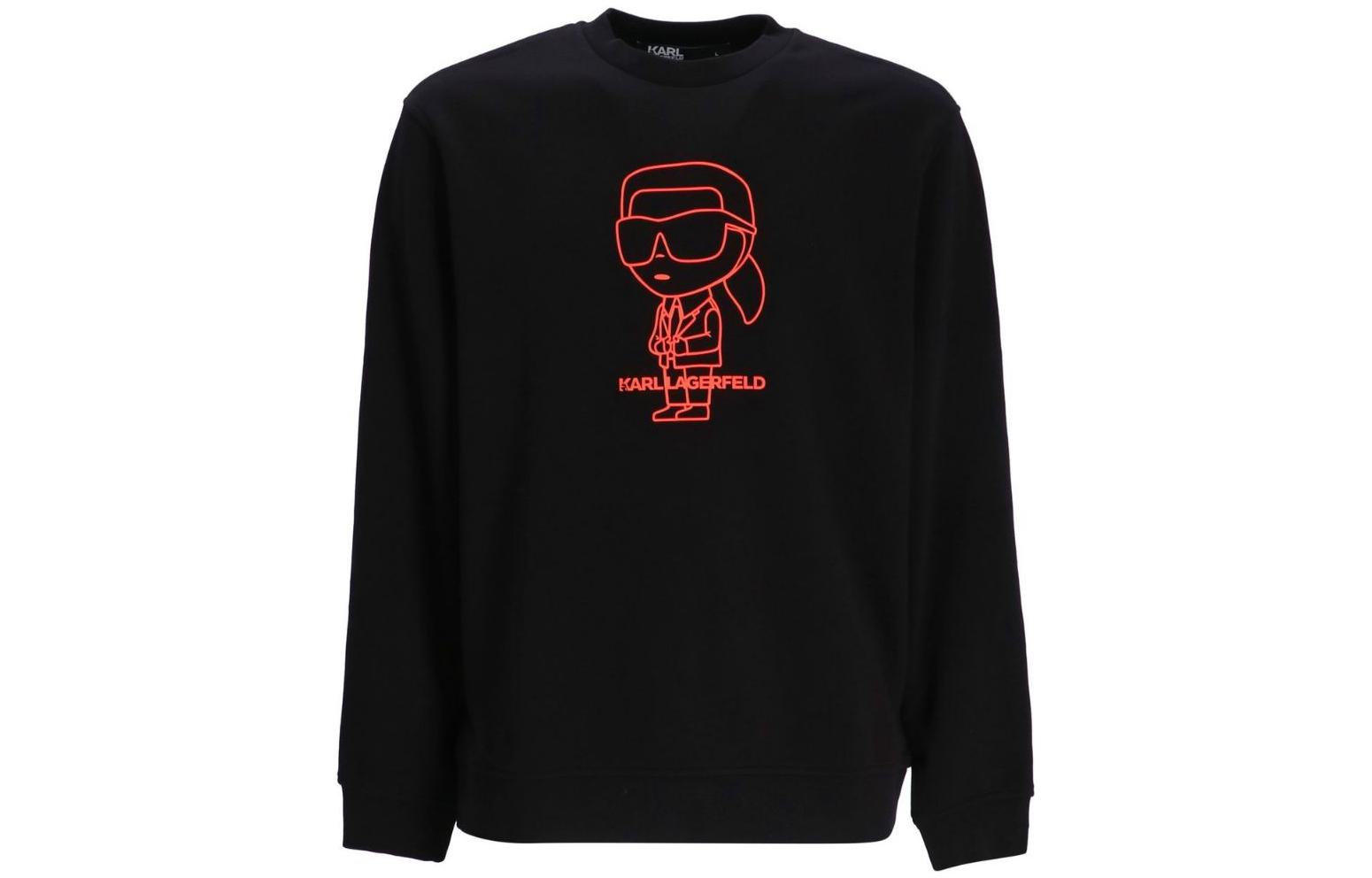 Karl Lagerfeld SS23 Logo Print Crewneck Sweatshirt Black 705409531900990