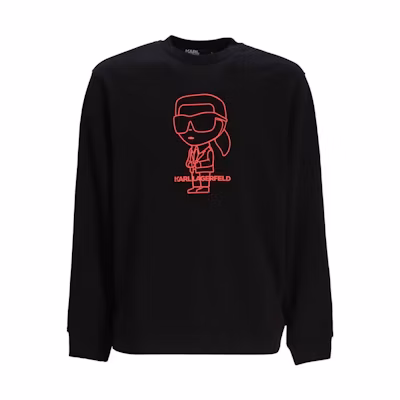 Karl Lagerfeld SS23 Logo Print Crewneck Sweatshirt Black 705409531900990