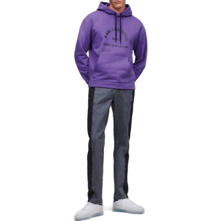 Lookbook 卡尔拉格斐 SS23 紫色标志印花连帽衫 休闲卫衣 230M1809371