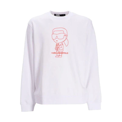 Karl Lagerfeld SS23 Logo Print White Pullover Sweatshirt 70540953190010