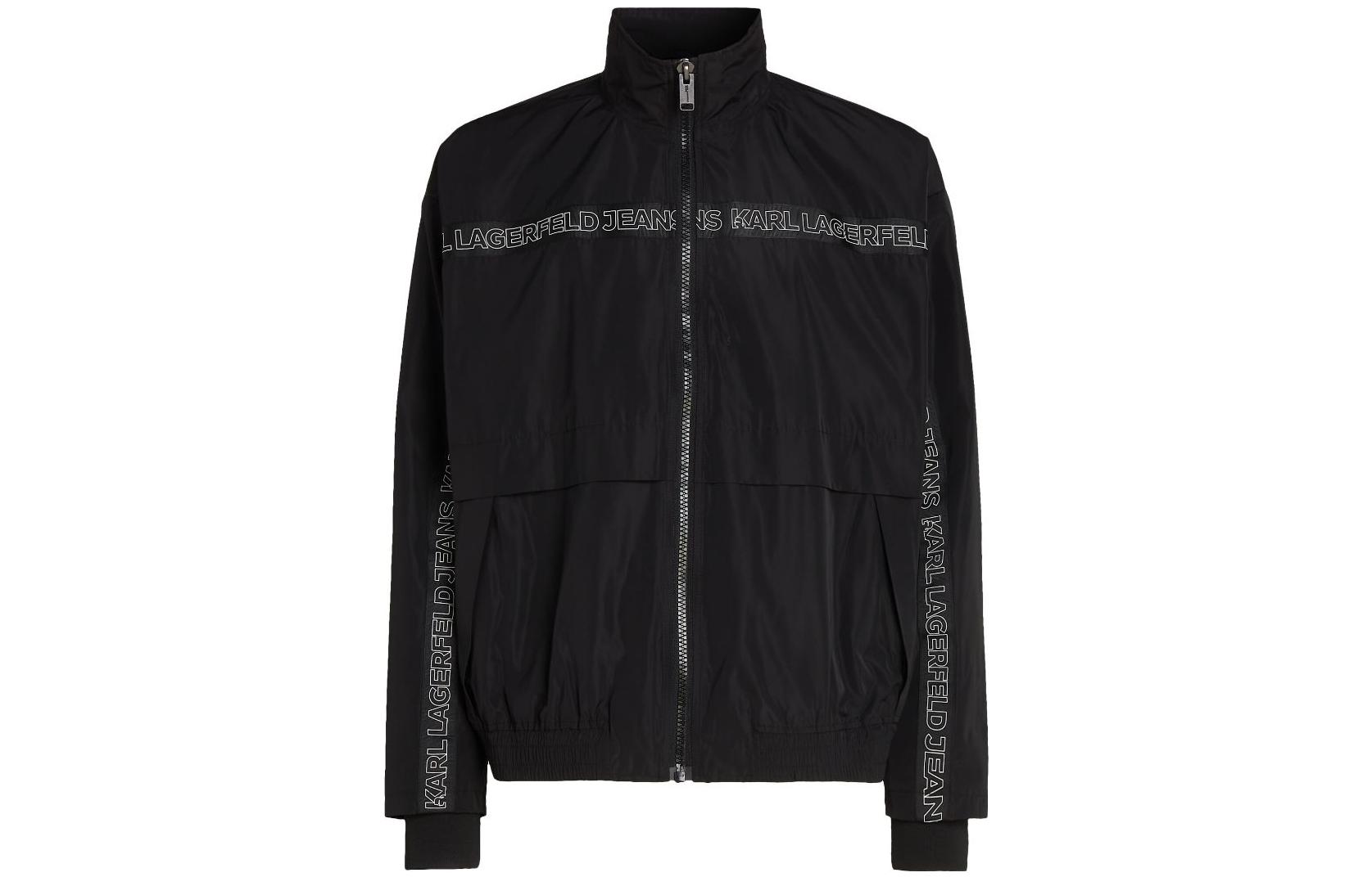Karl Lagerfeld SS23 Logo Tape Zip Jacket Black 235D1502101