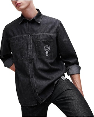 KARL LAGERFELD SS23 Men’s Black Denim Jacket with Graphic Print 230M1603999 Lookbook KARL LAGERFELD SS23 Men’s Black Denim Jacket with Graphic Print 230M1603999