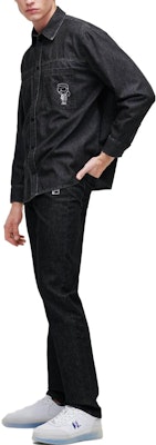 KARL LAGERFELD SS23 Men’s Black Denim Jacket with Graphic Print 230M1603999 Purchase KARL LAGERFELD SS23 Men’s Black Denim Jacket with Graphic Print 230M1603999