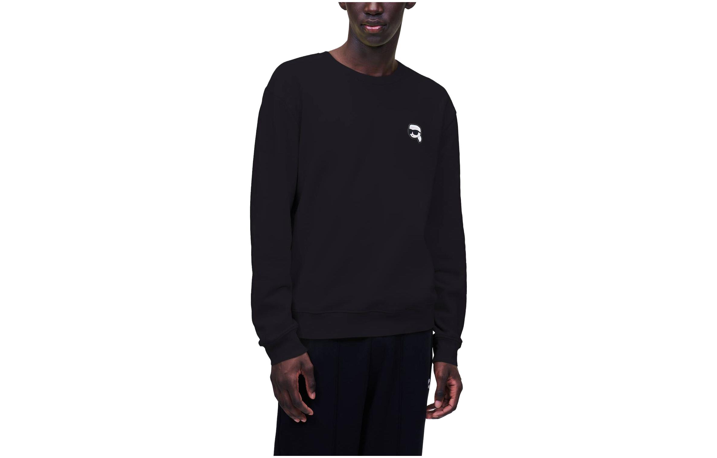 Karl Lagerfeld SS23 Solid Logo Crewneck Sweatshirt Black 230M1801999
