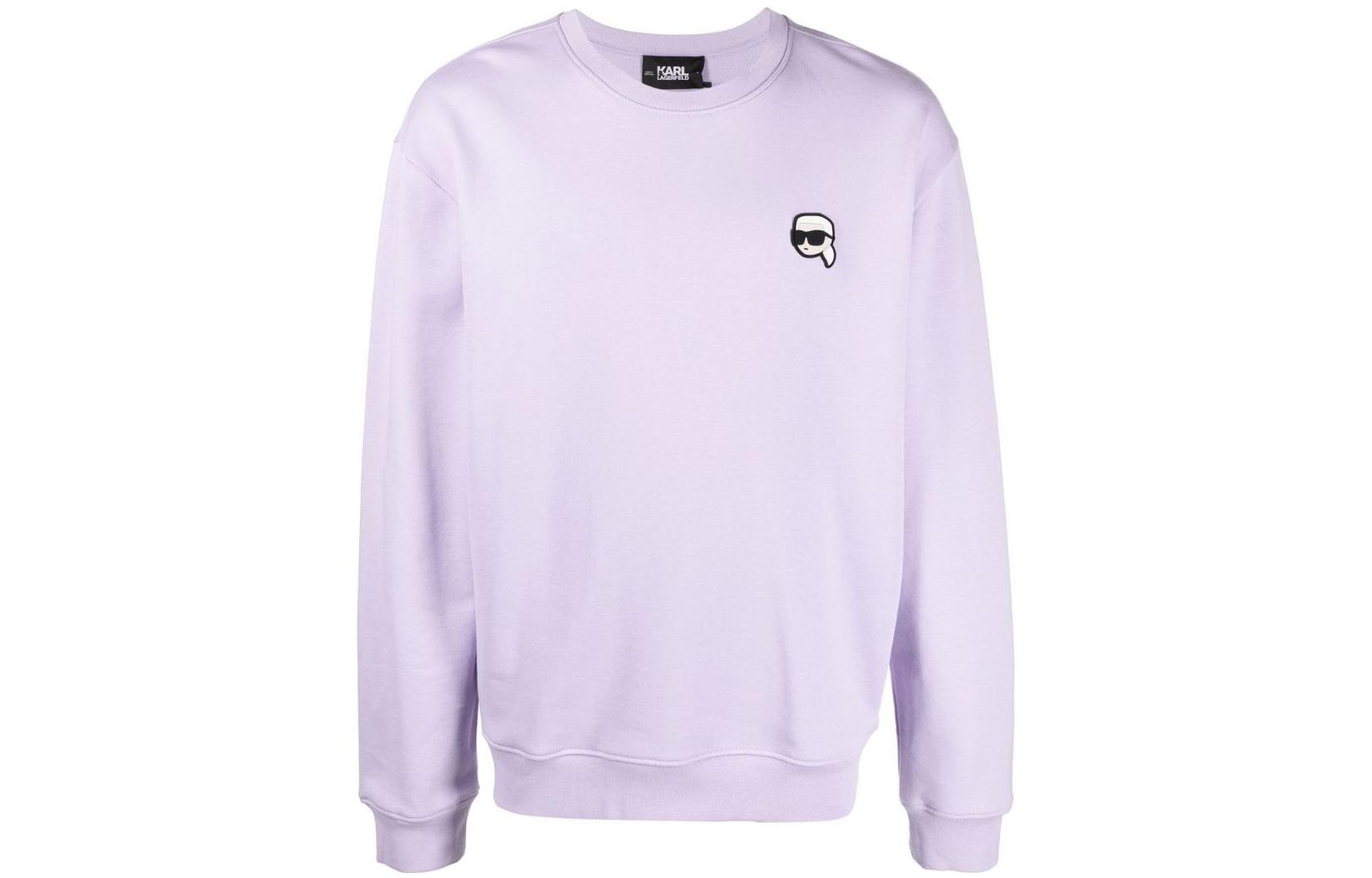 Karl Lagerfeld SS23 Solid Purple Crewneck Sweatshirt Long Sleeve 230M1801066
