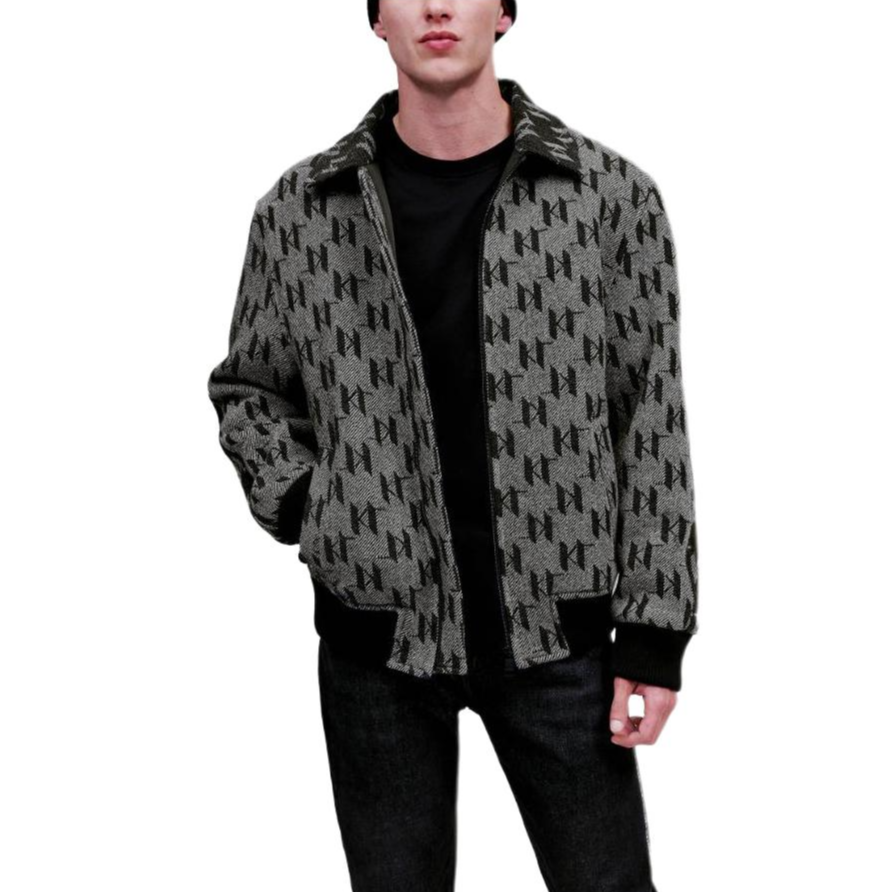 Karl Lagerfeld SS23 Urban Street Monogram Jacquard Long Sleeve Jacket Men 220M1500255