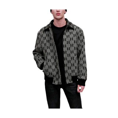 Karl Lagerfeld SS23 Urban Street Monogram Jacquard Long Sleeve Jacket Men 220M1500255