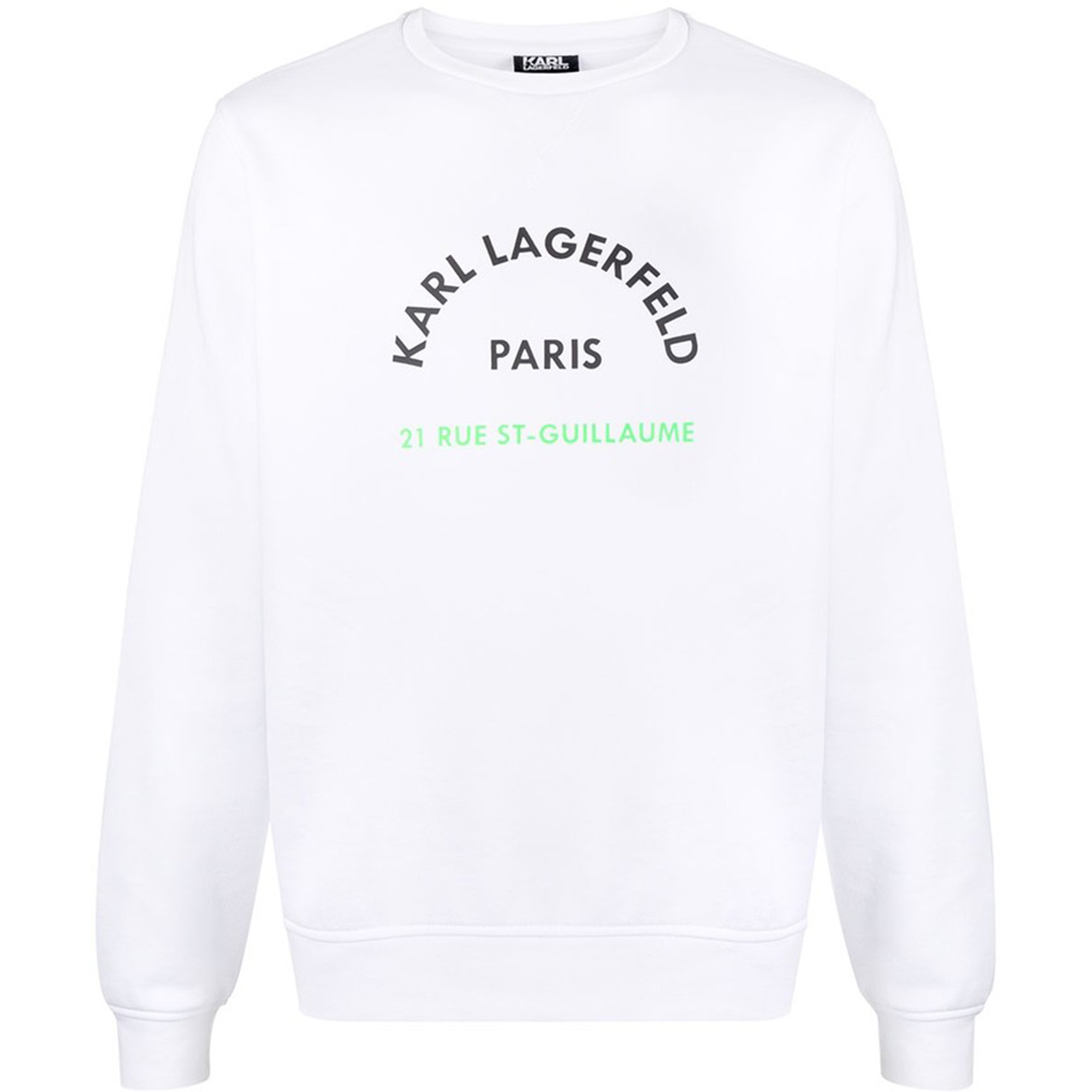 Karl Lagerfeld SS23 White Letter Print Crewneck Sweatshirt Casual Style 705090051191010