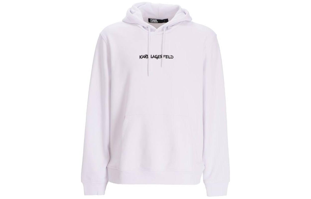 Karl Lagerfeld SS23 White Long Sleeve Hoodie with Micro Logo 70540153190010
