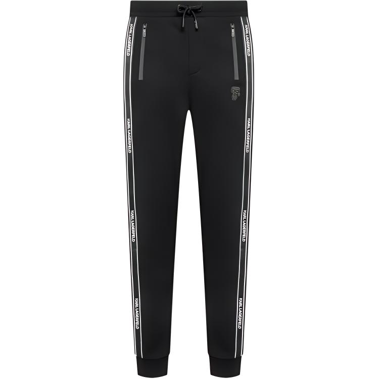 KARL LAGERFELD SS24  Black Side Stripe Logo Jogger Sweatpants. 705057521900990