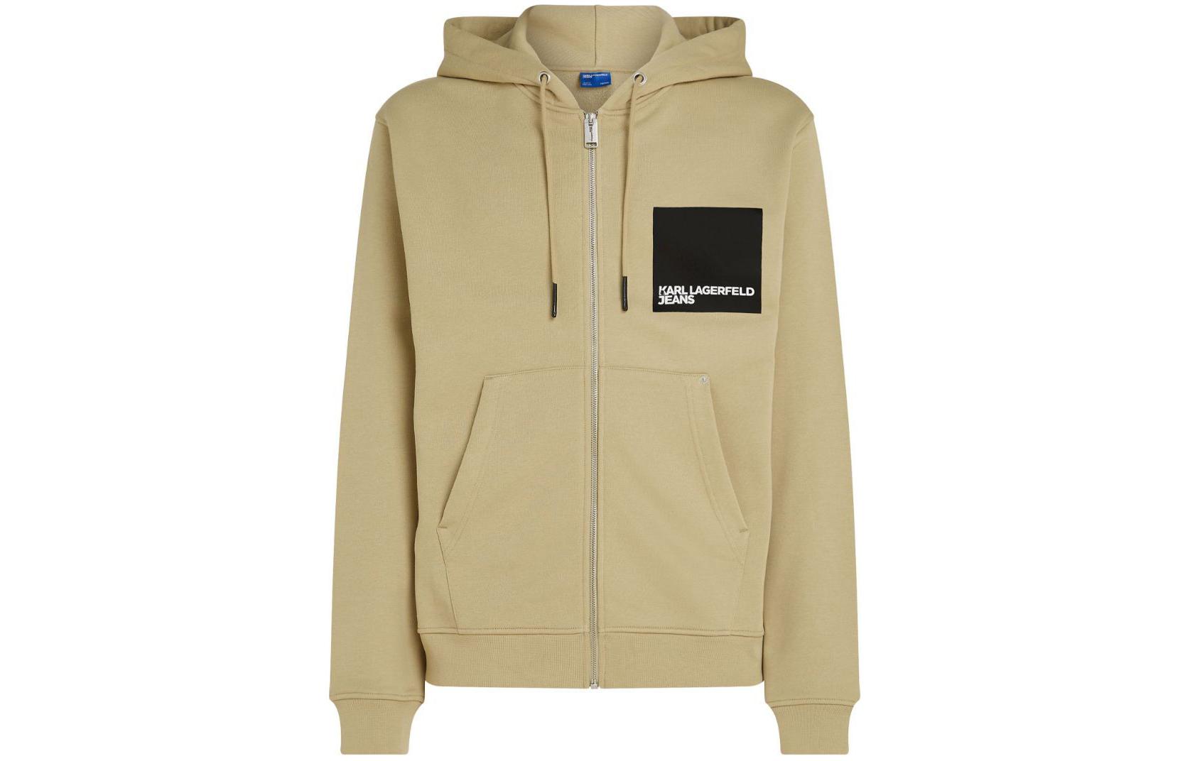 Karl Lagerfeld SS24 Beige Hoodie with Letter Patch Design 235D1803294