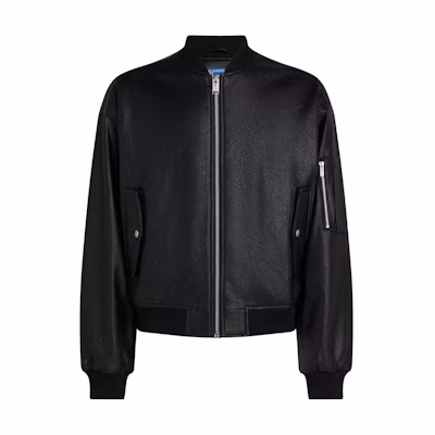Karl Lagerfeld SS24 Black Bomber Jacket - Solid Color Zip-Up Design 246D1501101