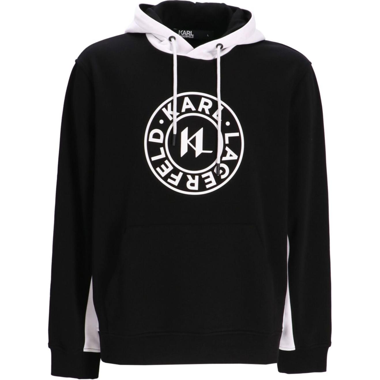 Karl Lagerfeld SS24 Black Hoodie with Letter Logo Print Design 705080543910