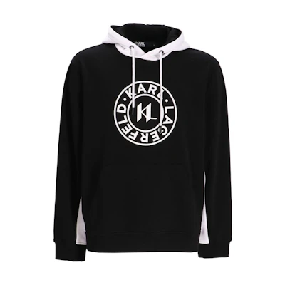 Karl Lagerfeld SS24 Black Hoodie with Letter Logo Print Design 705080543910