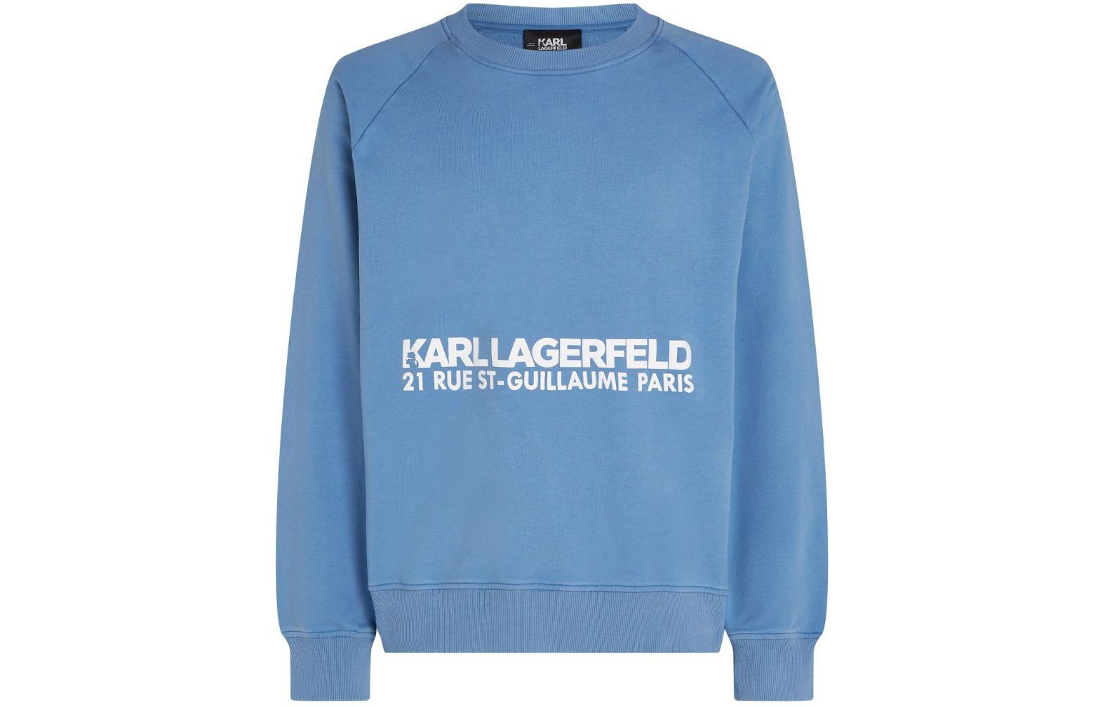 Karl Lagerfeld SS24 Blue Logo Print Crewneck Sweatshirt for Men 235M1815690
