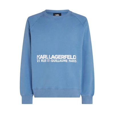 Karl Lagerfeld SS24 Blue Logo Print Crewneck Sweatshirt for Men 235M1815690