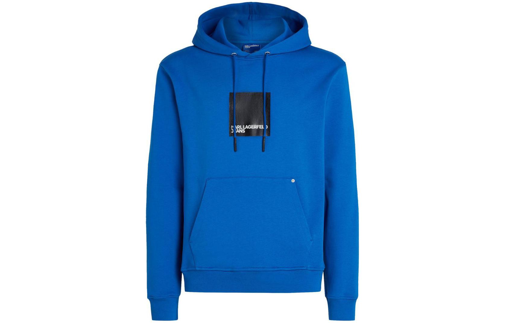 Karl Lagerfeld SS24 Blue Logo Print Hoodie Long Sleeve Casual Sweatshirt 240D1809105