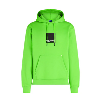Karl Lagerfeld SS24 Bright Green Logo Print Hoodie Long Sleeve 240D1809238