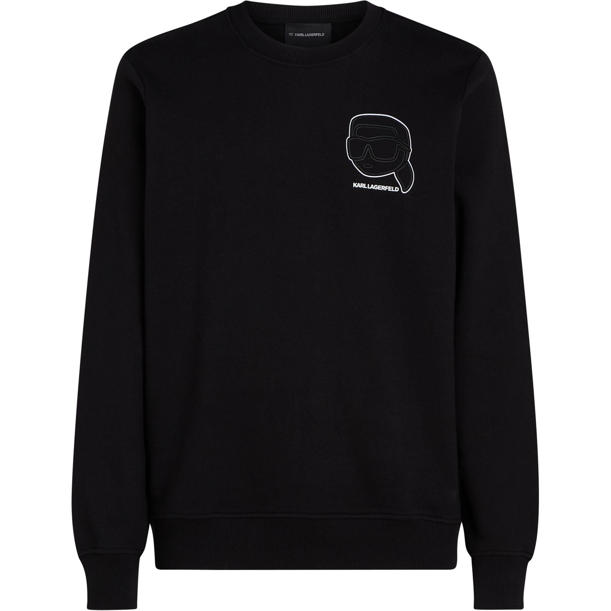 Karl Lagerfeld SS24 Embossed Logo Crewneck Sweatshirt Men’s Black 246M1805999