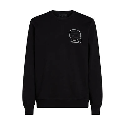 Karl Lagerfeld SS24 Embossed Logo Crewneck Sweatshirt Men’s Black 246M1805999