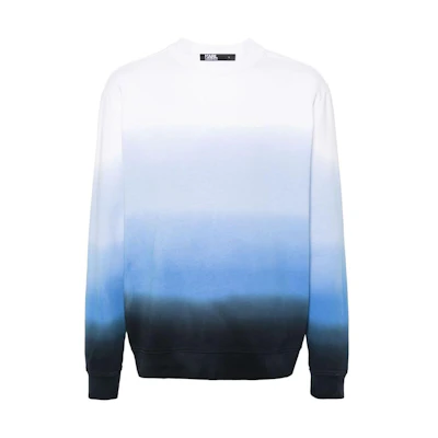 Karl Lagerfeld SS24 Gradient Print Crewneck Sweatshirt Men’s Blue Long Sleeve 70541354195