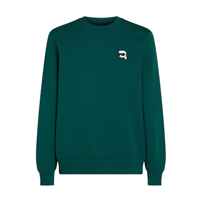 Karl Lagerfeld SS24 Green Logo Patch Crewneck Sweatshirt Long Sleeve 230M1801760