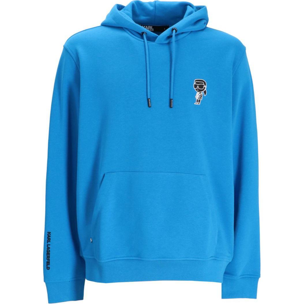 Karl Lagerfeld SS24 Letter Logo Hoodie in Cornflower Blue 705401543910