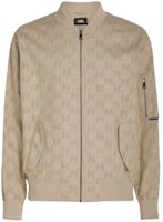 Karl Lagerfeld SS24 Logo Cut-Out Patchwork Bomber Jacket Men’s Beige 241M1402198 Karl Lagerfeld SS24 Logo Cut-Out Patchwork Bomber Jacket Men’s Beige 241M1402198