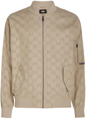 Karl Lagerfeld SS24 Logo Patchwork Bomber Lelaki Beige 241M1402198 Buy Karl Lagerfeld SS24 Logo Patchwork Bomber Lelaki Beige 241M1402198