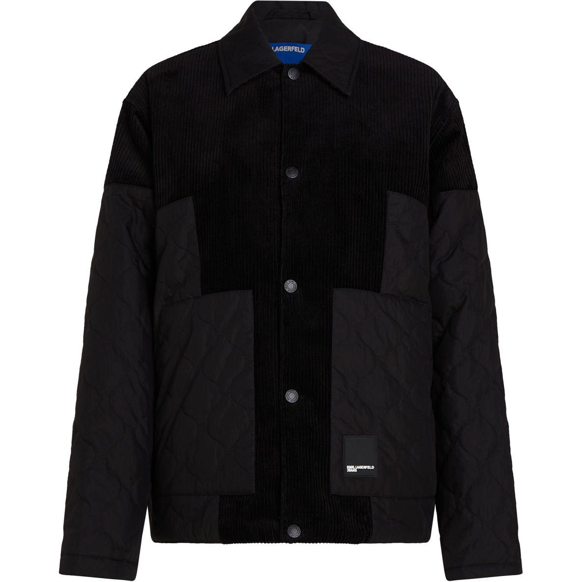 Karl Lagerfeld SS24 Logo Patchwork Jacket Obsidian Black 246D1404101