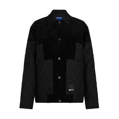 Karl Lagerfeld SS24 Logo Patchwork Jacket Obsidian Black 246D1404101