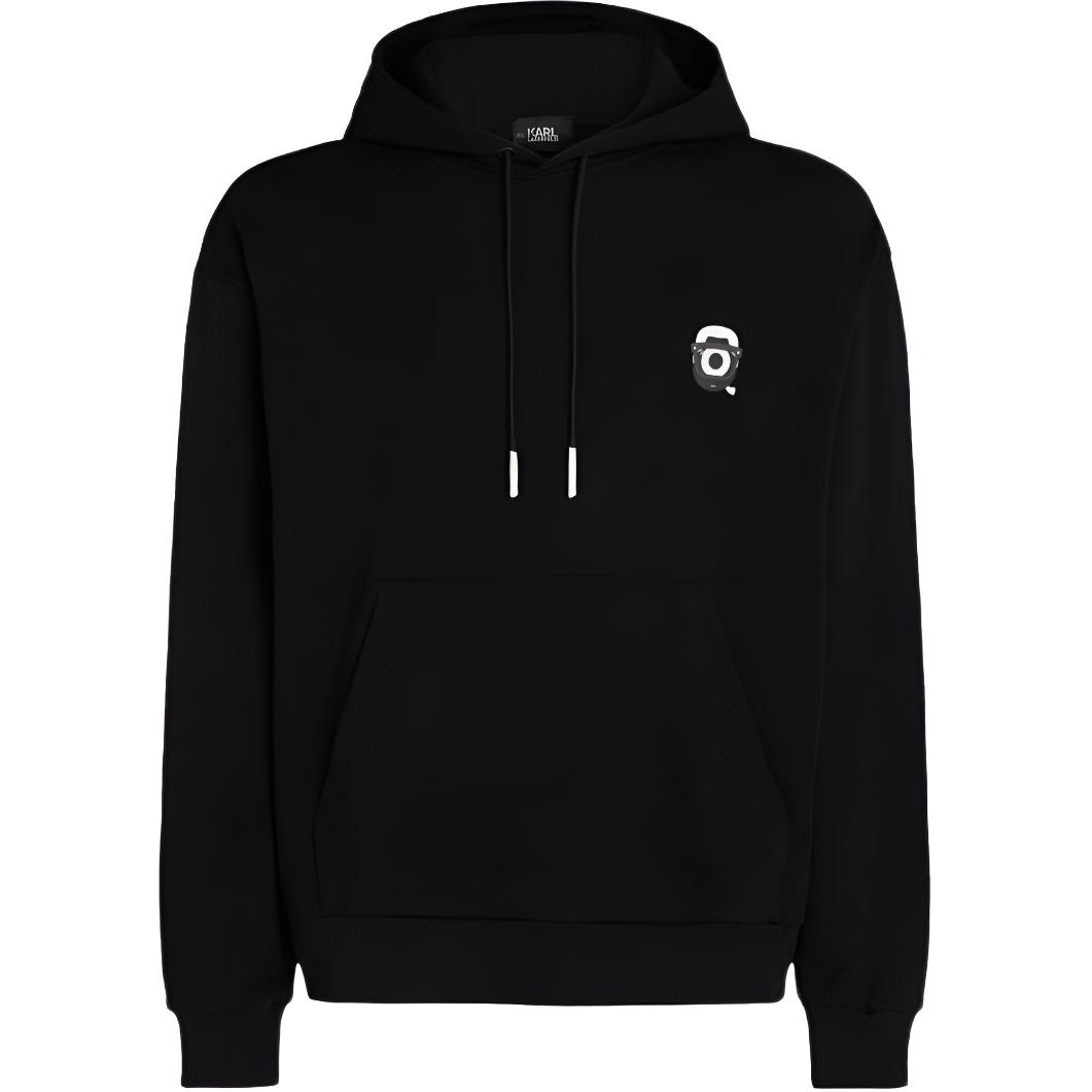 Karl Lagerfeld SS24 Logo Print Black Hoodie Casual Long Sleeve Sweater 241M1810999