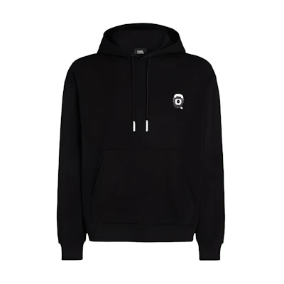 Karl Lagerfeld SS24 Logo Print Black Hoodie Casual Long Sleeve Sweater 241M1810999