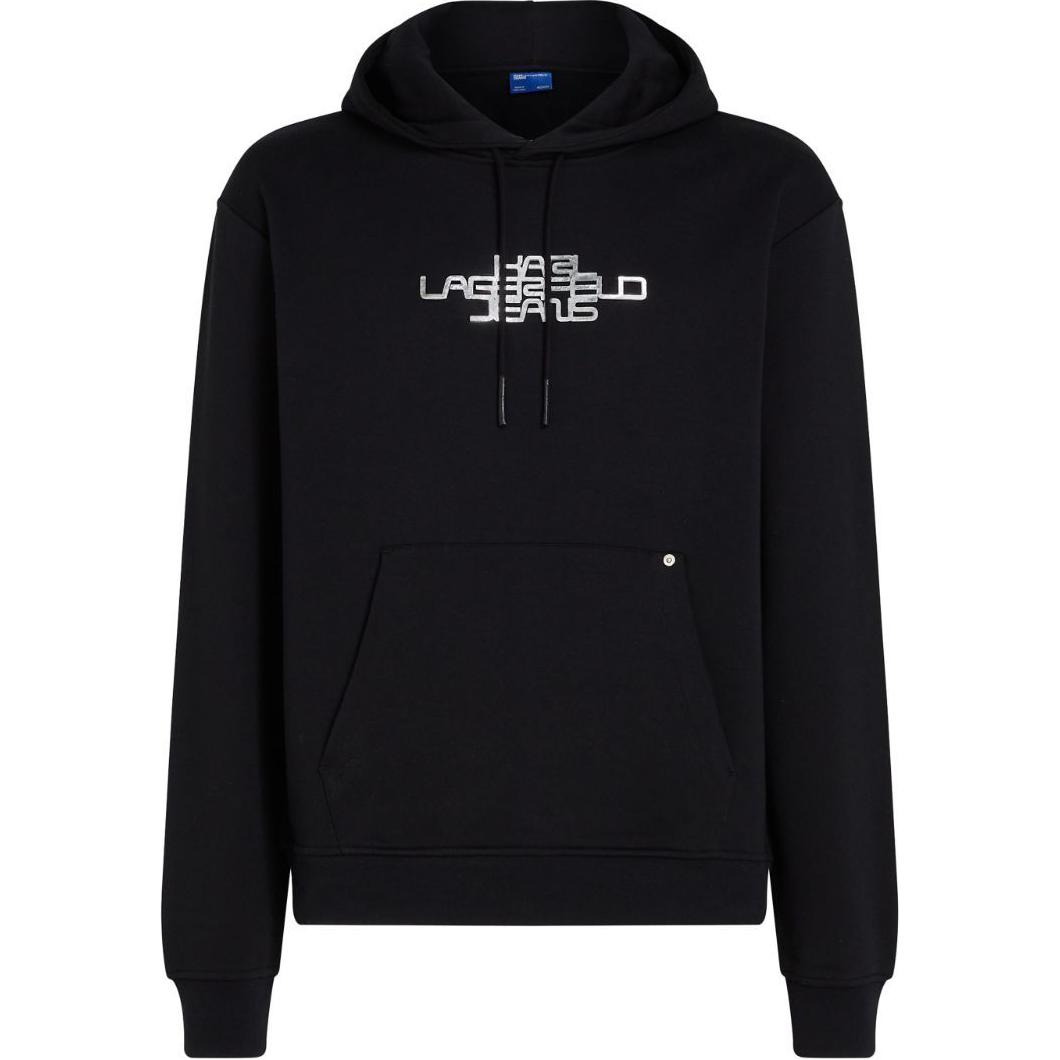 Karl Lagerfeld SS24 Logo Print Black Pullover Hoodie 246D1800101