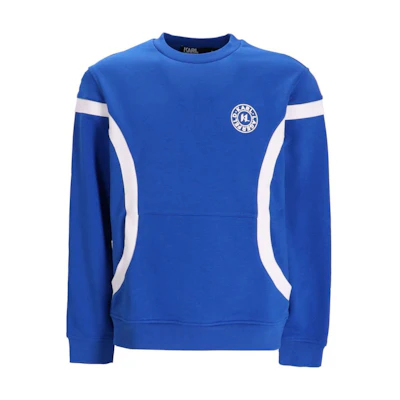 Karl Lagerfeld SS24 Logo Print Crewneck Long Sleeve Sweatshirt Blue/White 705086543910