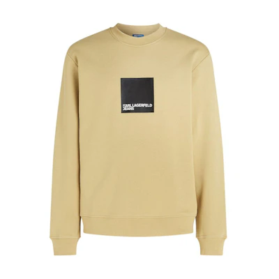 Karl Lagerfeld SS24 Logo Print Crewneck Long Sleeve Sweatshirt Tan 231D1804294