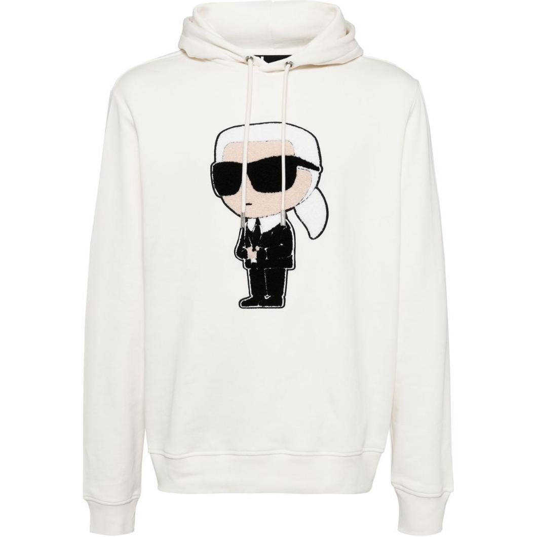 Karl Lagerfeld SS24 Loose Fit Hoodie with Graphic Appliqué Men’s White 70507554495060