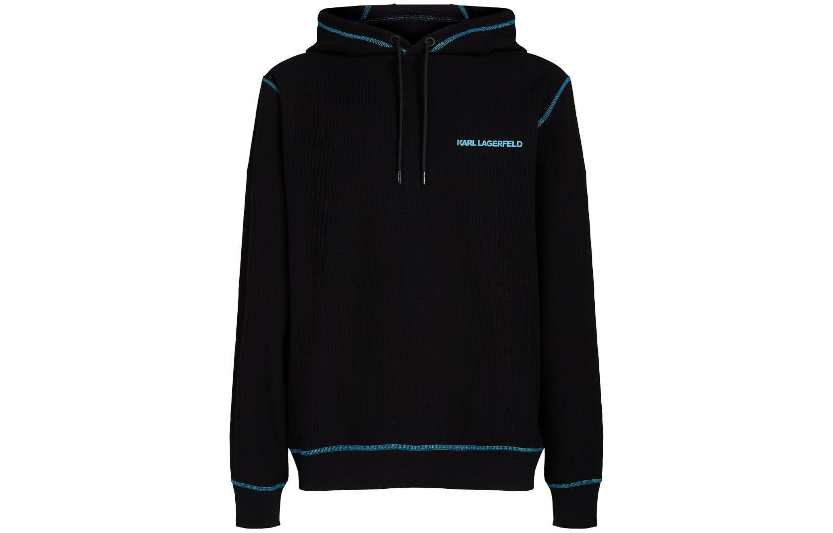 Karl Lagerfeld SS24 Monogram Print Hoodie Men’s Black 241M1805999